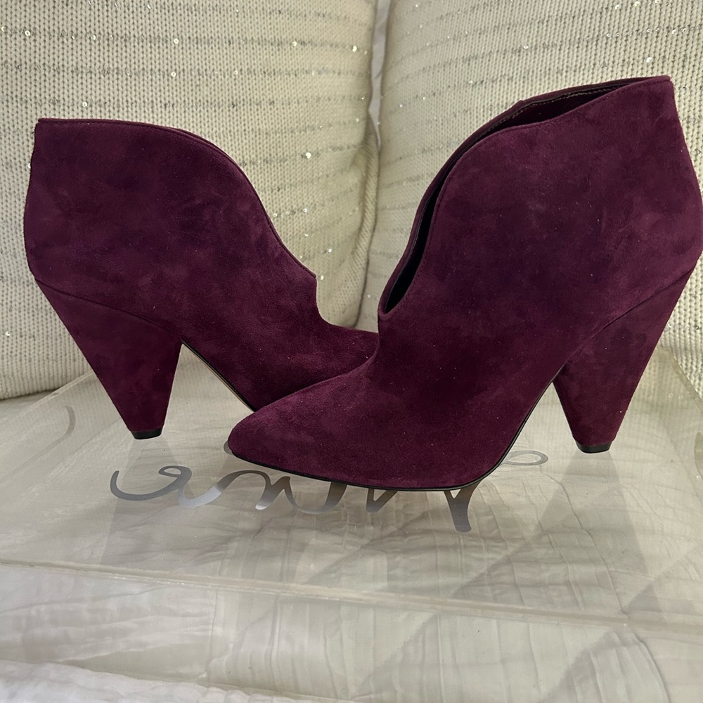 Vince Camuto Purple Heeled Boots with Suede Finish